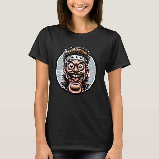 Crazy Cartoonish Person With Headband Nsfw Humour  T-Shirt (Front)