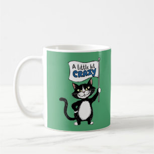 Crazy cat, Black and white cat lovers Coffee Mug