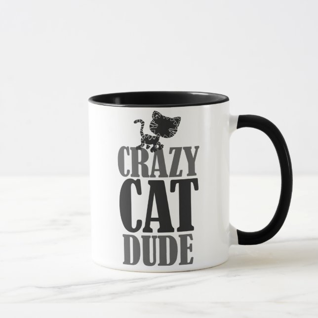 Crazy cat dude mug (Right)