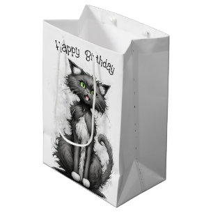 Crazy Cat For Birthday Medium Gift Bag