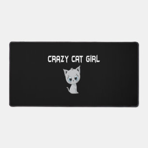 Crazy Cat Girl Desk Mat