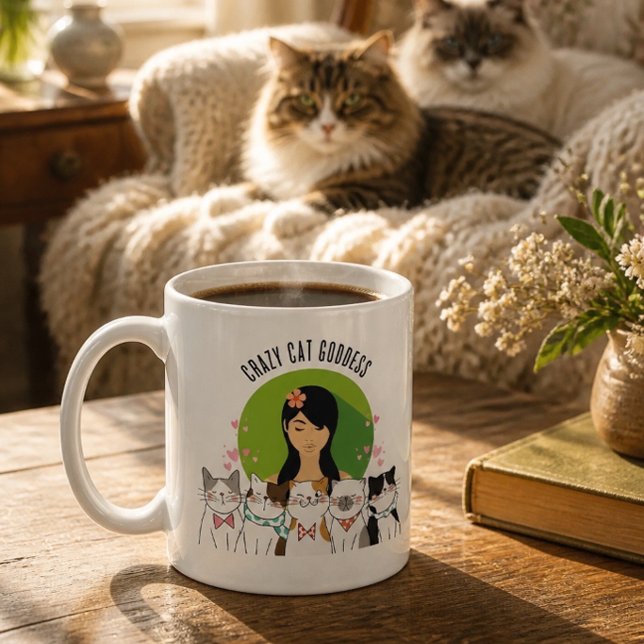 Crazy Cat Goddess Fun Coffee Mug (Creator Uploaded)