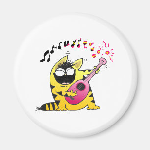Crazy Cat Guitarist Magnet
