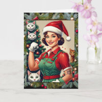 Crazy Cat Lady, 5" x 7" Folded Christmas Card