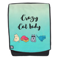 Crazy Cat Lady and 4 Cute Cats