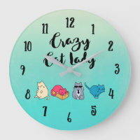 Crazy Cat Lady and 4 Cute Cats