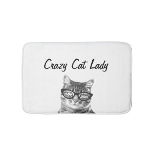 CRAZY CAT LADY bath mat for funny bathroom