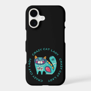 Crazy Cat Lady, Bright Stylised Cat Illustration