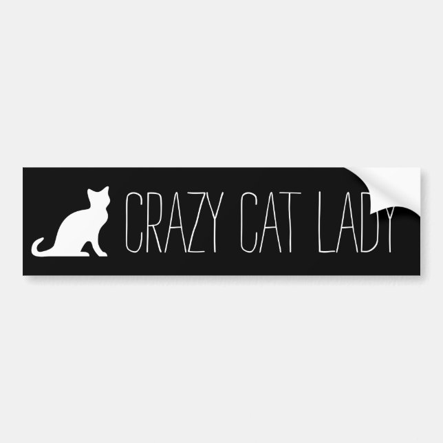 Crazy cat lady bumper sticker (Front)