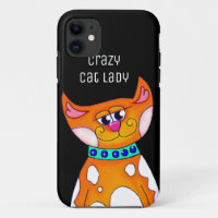 Crazy Cat Lady Cartoon Cat iPhone 5S Case