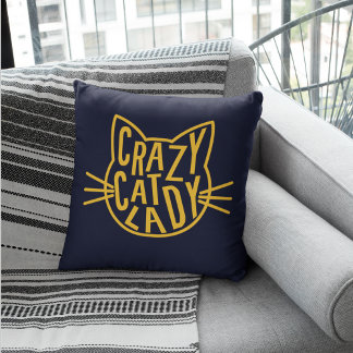 Crazy Cat Lady Cat Face Cushion
