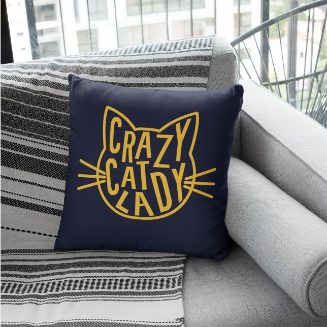 Crazy Cat Lady Cat Face Cushion (Creator Uploaded)