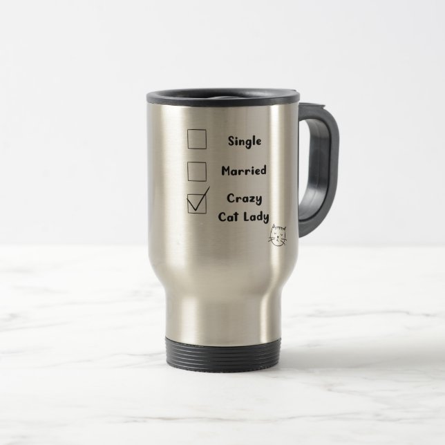 Crazy Cat Lady Cat Mum Gift Travel Mug (Front Right)
