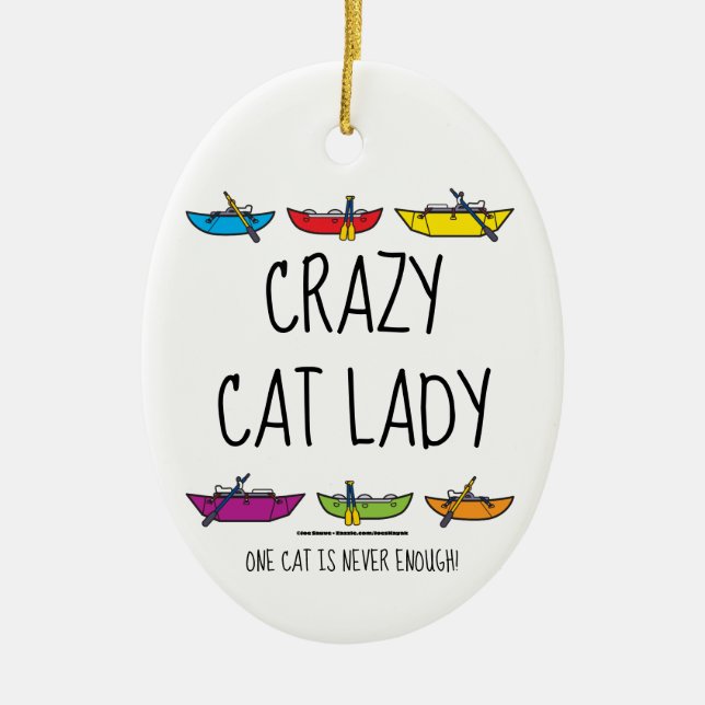 Crazy Cat Lady - Catarafters Ceramic Tree Decoration (Front)