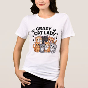 Crazy Cat Lady Cute Funny Cat Lover Shirt for Wome