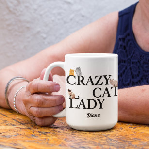 Crazy Cat Lady Cute Personalised Coffee Mug