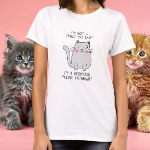 Crazy Cat Lady Cute Winking Grey Cat Minimal T-Shirt