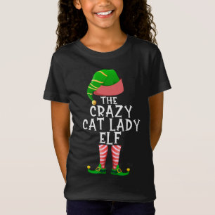 Crazy Cat Lady Elf Matching Family Christmas Pajam T-Shirt