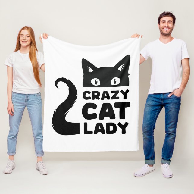 Crazy Cat Lady Fleece Blanket (In Situ)