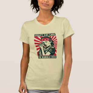 Crazy Cat Lady For Kamala 2024  T-Shirt