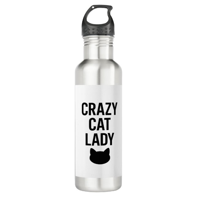 Crazy Cat Lady – Funny Cat Lover Gift 710 Ml Water Bottle (Front)