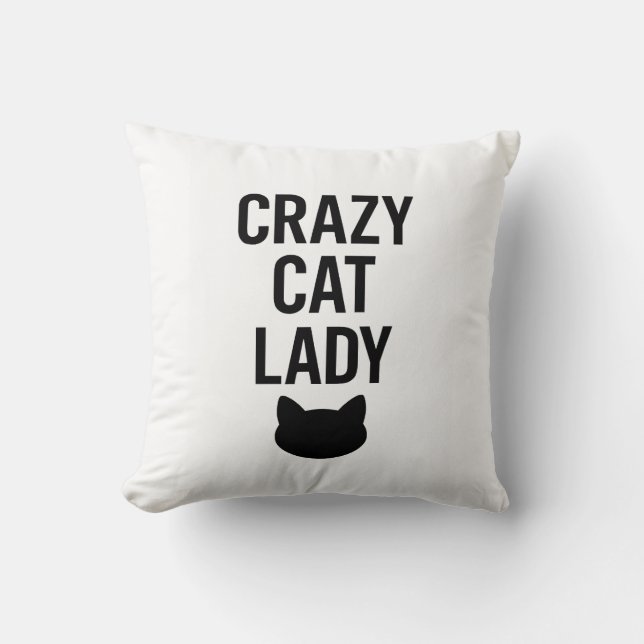 Crazy Cat Lady – Funny Cat Lover Gift Cushion (Front)