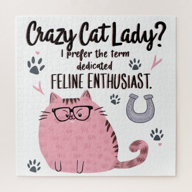 Crazy Cat Lady? Funny Cat Lover Gift  Jigsaw Puzzle (Vertical)