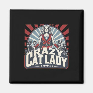 Crazy Cat Lady Kamala Harris Strong Women  Magnet