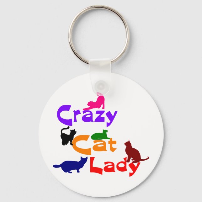 CRAZY CAT LADY KEY RING (Front)