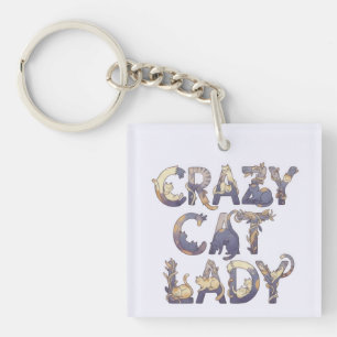 Crazy Cat Lady Key Ring