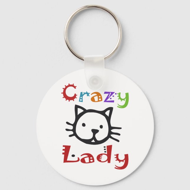 Crazy Cat Lady Key Ring (Front)