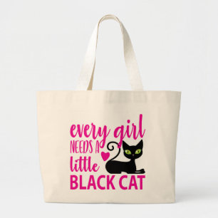 Crazy Cat Lady Kitty Lover Halloween Black Cat Tot Large Tote Bag