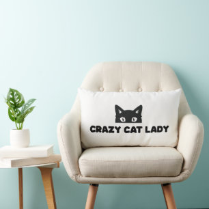 Crazy Cat Lady Lumbar Throw Pillow