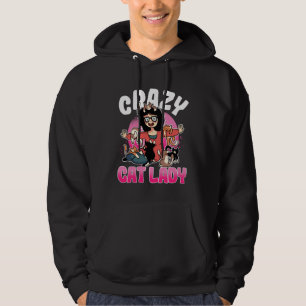 Crazy Cat Lady Motif Great Cat Mum Grandma Hoodie