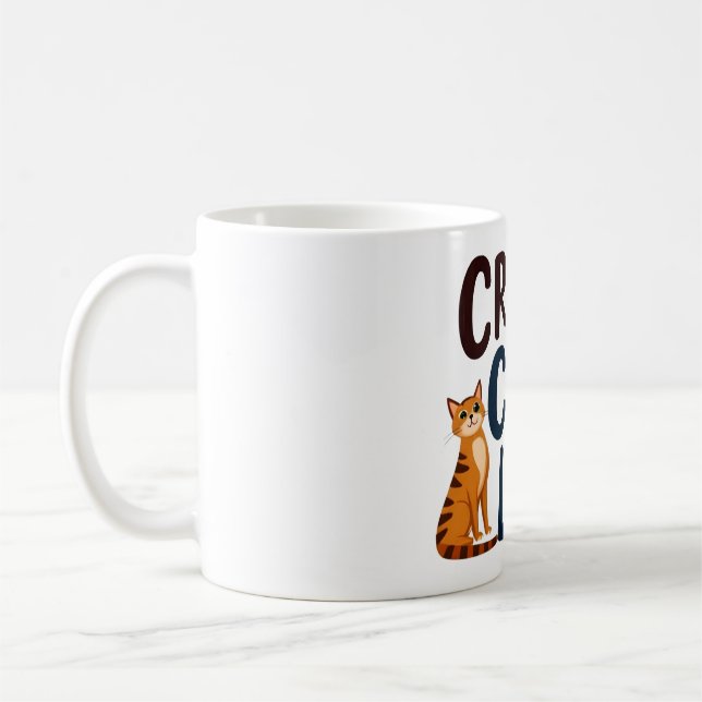Crazy Cat Lady Mug – Cute Cat Lover Coffee Cup (Left)