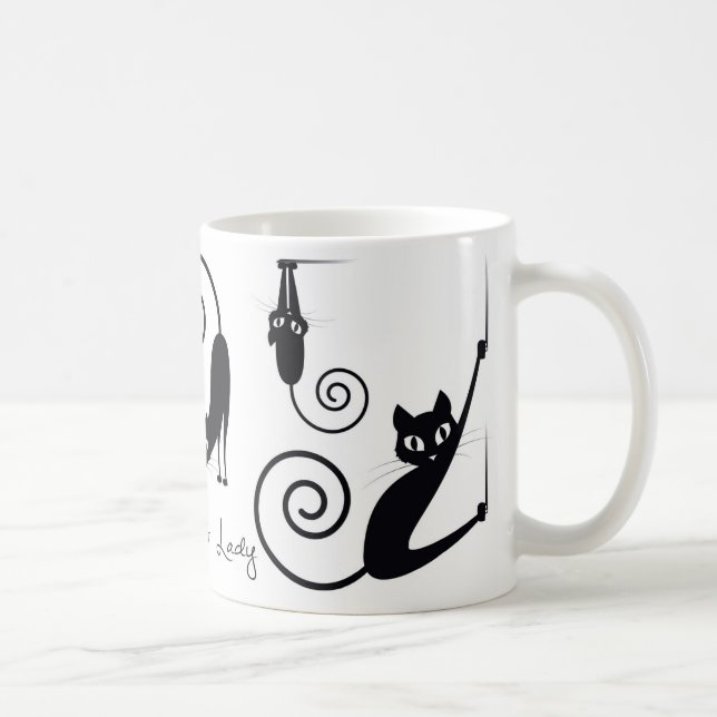 Crazy Cat Lady Mug, With Stylish Cats Coffee Mug (Right)