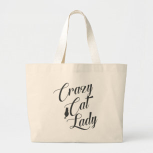 Crazy Cat Lady Pet Cat Lover Large Tote Bag