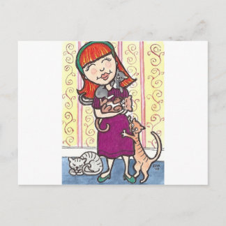 Crazy Cat Lady Postcard