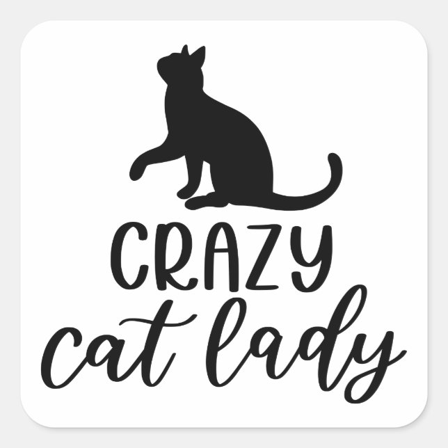 Crazy Cat Lady Square Sticker (Front)