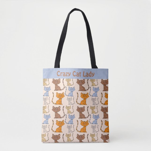 Crazy Cat Lady Tote Bag (Front)