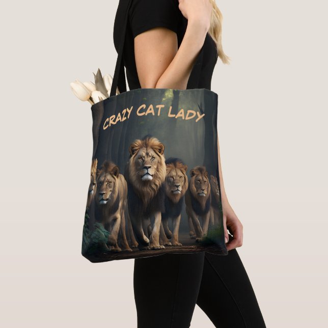 Crazy Cat Lady Tote Bag Customise Text & Images (Close Up)