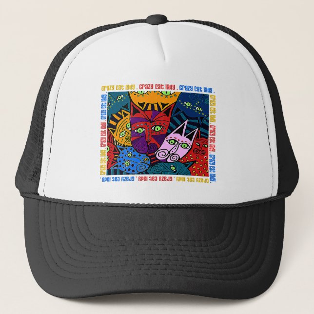 Crazy Cat Lady Trucker Hat (Front)