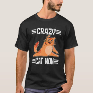 Crazy Cat Mum Yoga Cat T-Shirt