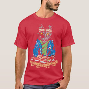 Crazy Cat Sushi Lady Japanese Japan Culture Kitty T-Shirt