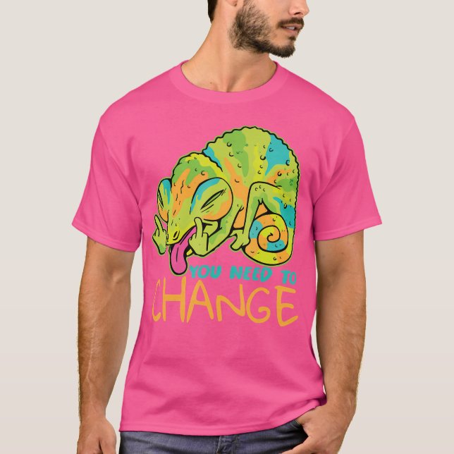 Crazy Chameleon I Lizard I Chameleon T-Shirt (Front)