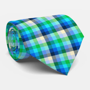 Crazy Check Plaid Cool Coloured Two-Sided Tie