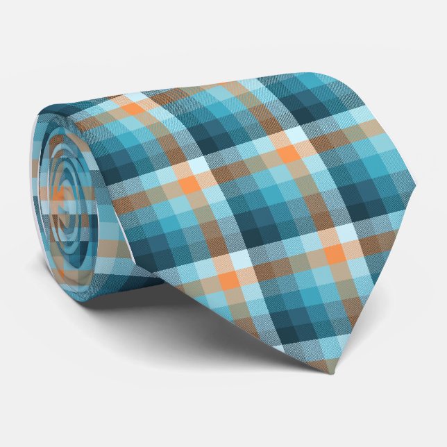 Crazy Check Plaid Single-Sided Tie (Rolled)