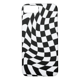 Crazy chessboard pattern black & white tiles theme Case-Mate iPhone case