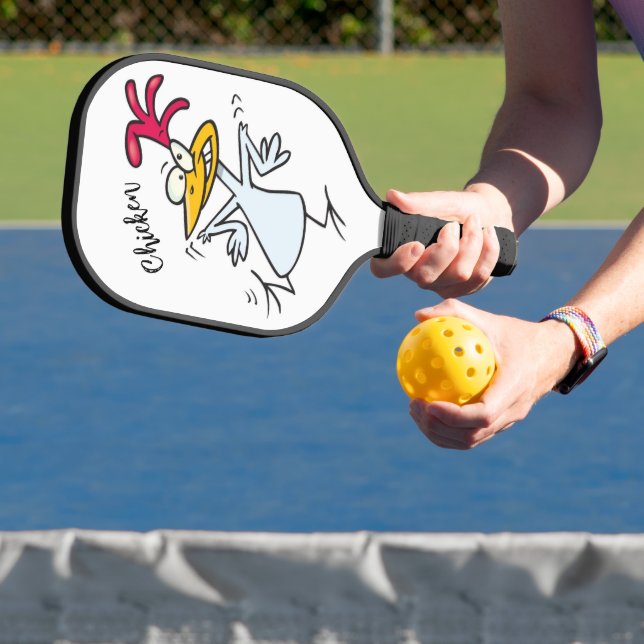 Crazy Chicken Bird Funny Cartoon Pickleball Paddle (Insitu)