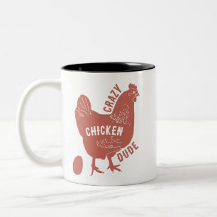 Crazy Chicken Dude Two-Tone Coffee Mug